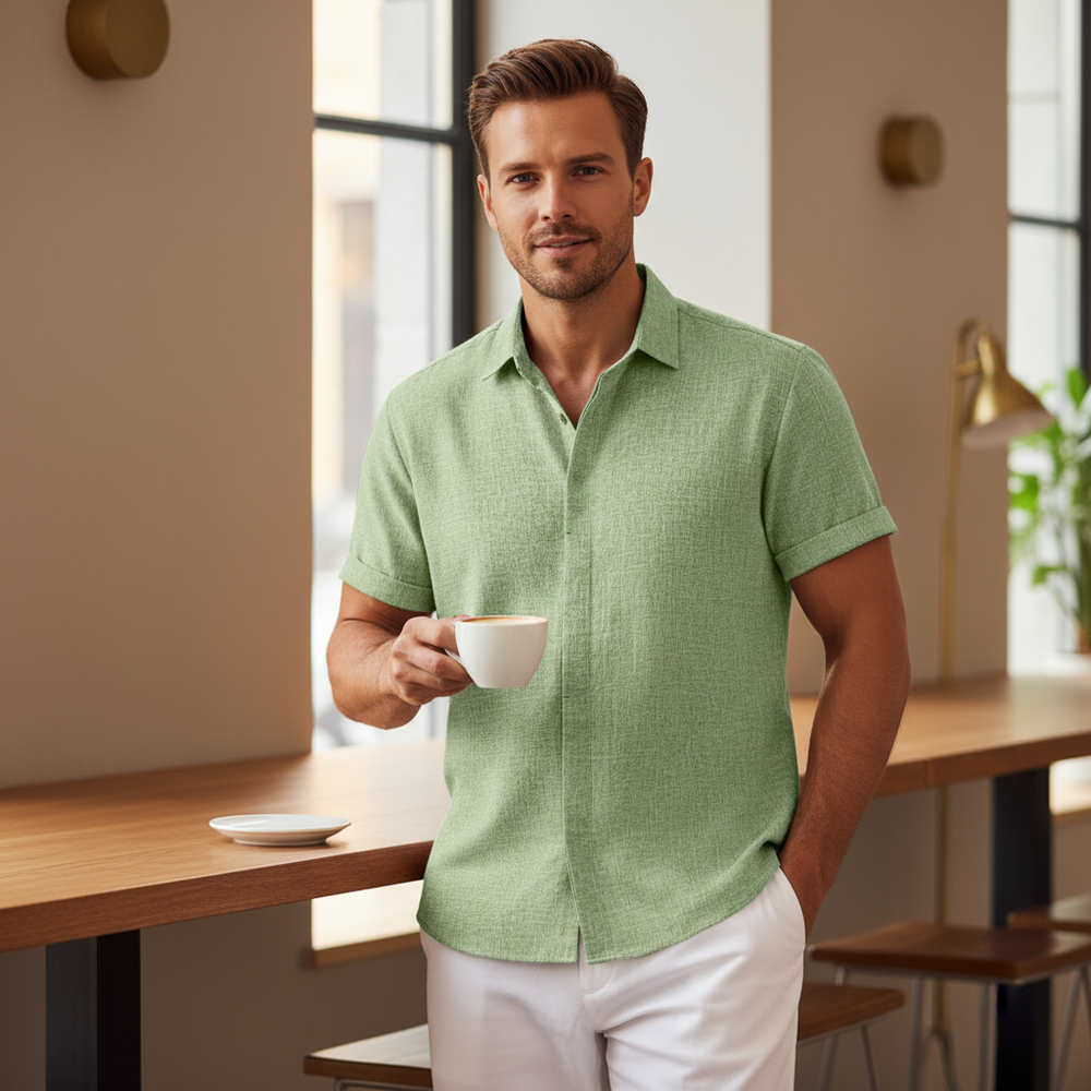 Poloshirt | Langærmet, Klassisk Snit til Mænd - 2