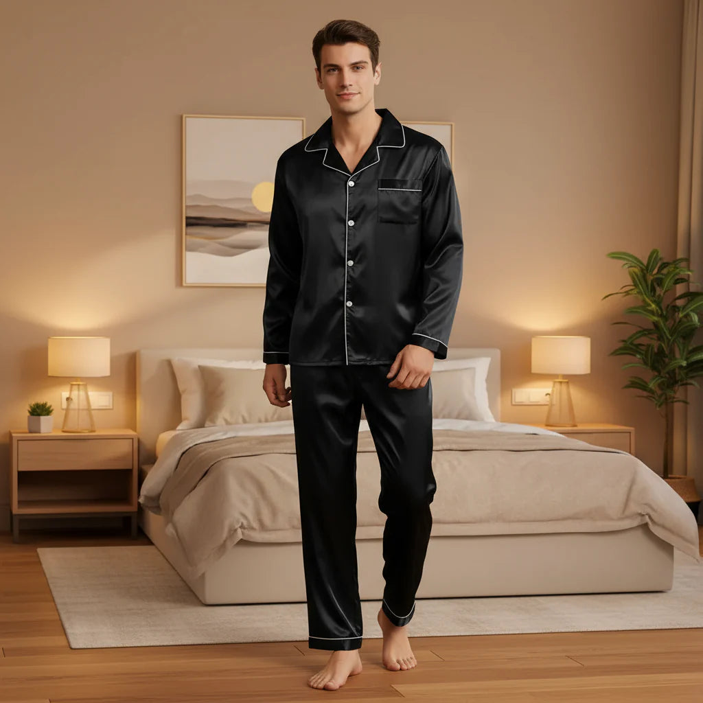 Herrepysjamassæt | Elegant Pasform, Fleksibelt Design - 1