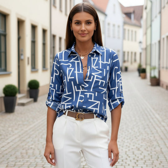 Bluse | Elegant Umlegekrave, Tidløst Design - 1