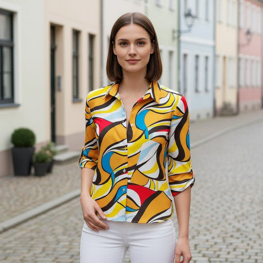 Bluse | Elegant Umlegekrave, Tidløst Design - 9