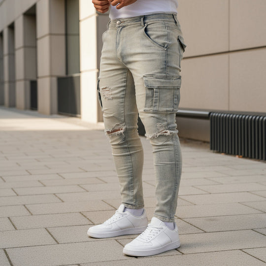 Cargobukser | Slim Fit Med Praktiske Lommer - 2