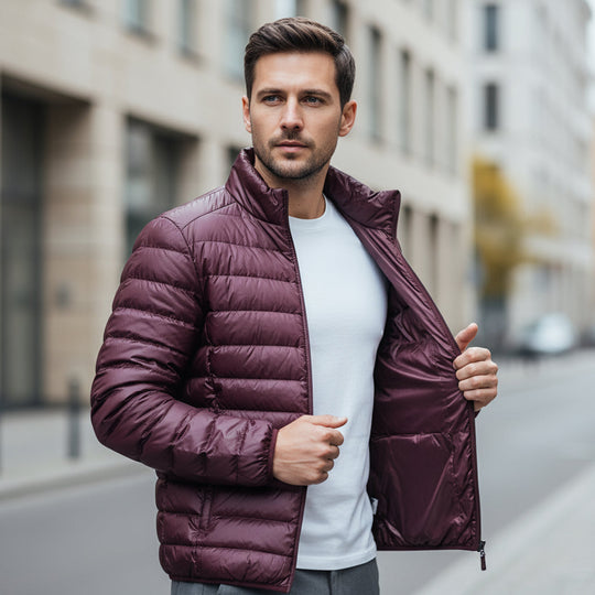 Herrejakke | Stehkrave, Geradlinet Snit, Regular Pasform - 1