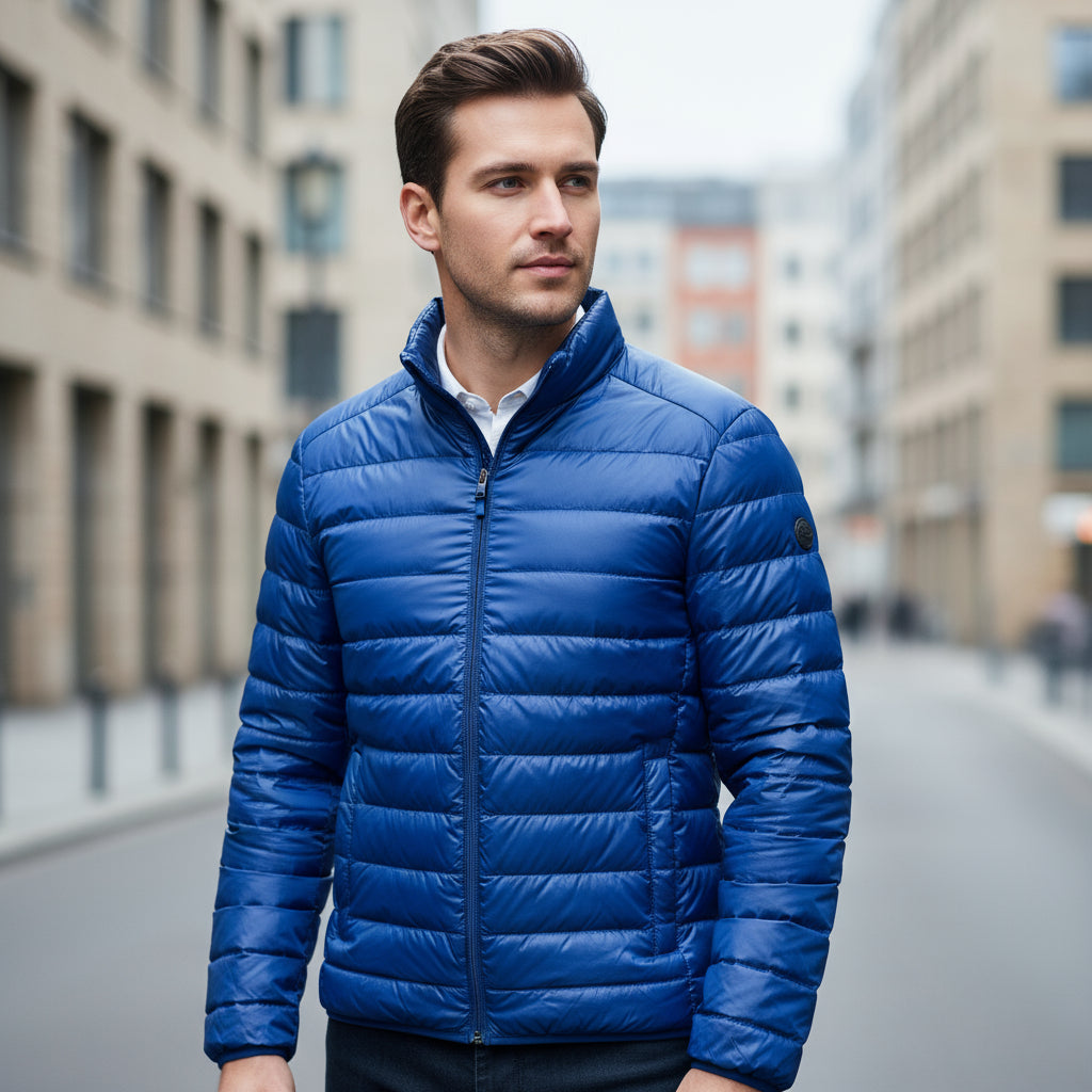 Herrejakke | Stehkrave, Geradlinet Snit, Regular Pasform - 3