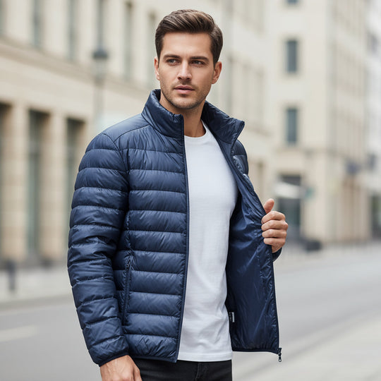 Herrejakke | Stehkrave, Geradlinet Snit, Regular Pasform - 4