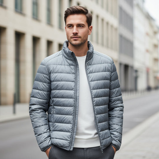 Herrejakke | Stehkrave, Geradlinet Snit, Regular Pasform - 5