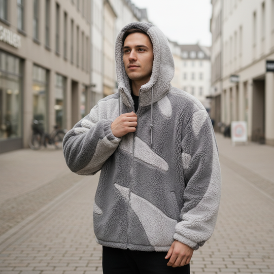 Herrejakke | Afslappet Pasform Med Hætte Og Lynlås - 2
