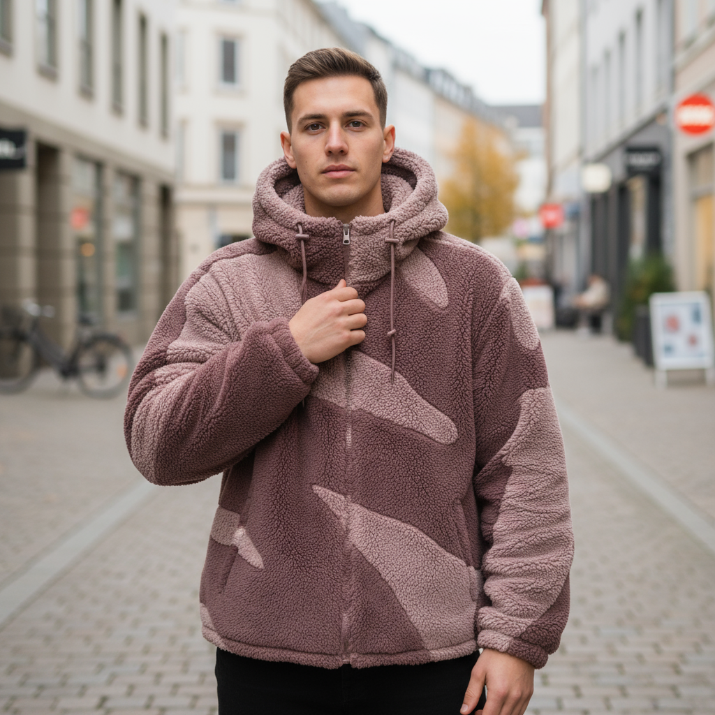 Herrejakke | Afslappet Pasform Med Hætte Og Lynlås - 3