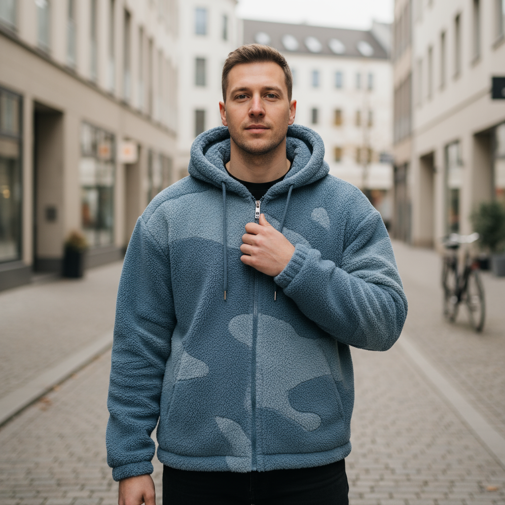 Herrejakke | Afslappet Pasform Med Hætte Og Lynlås - 4