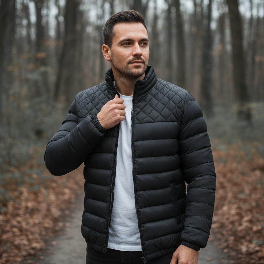 Herrejakke | Vatteret design, Vind- og Vandafvisende Regulær Pasform - 3