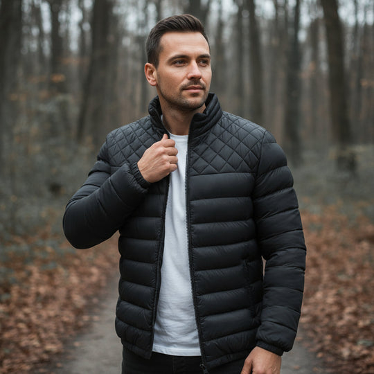 Herrejakke | Vatteret design, Vind- og Vandafvisende Regulær Pasform - 3