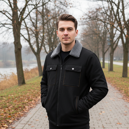 Herrejakke | Klassisk Snit, Vindafvisende Design - 4