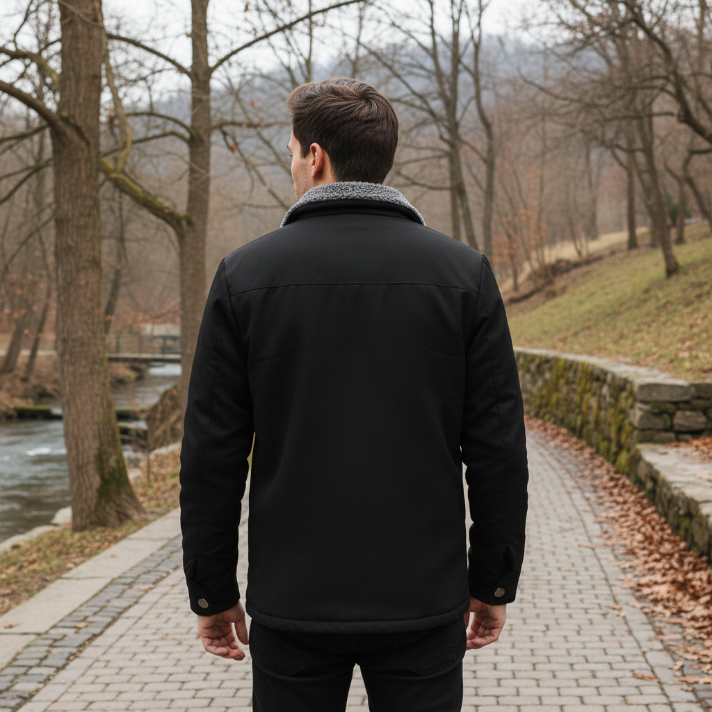 Herrejakke | Klassisk Snit, Vindafvisende Design - 5