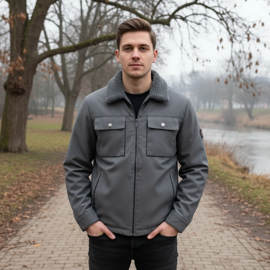 Herrejakke | Klassisk Snit, Vindafvisende Design - 2