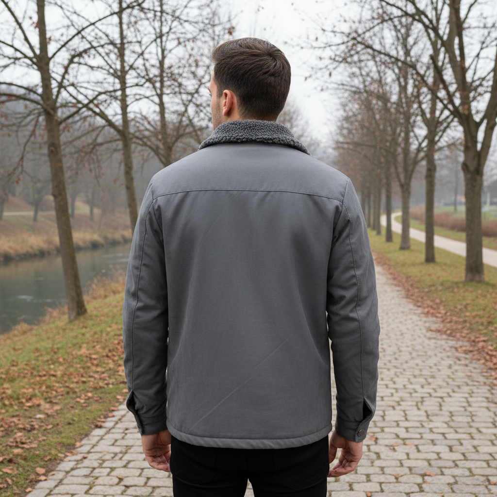 Herrejakke | Klassisk Snit, Vindafvisende Design - 3