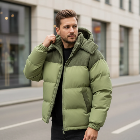 Isoleret Pufferjakke | Moderne Snit Herre Jakke - 1