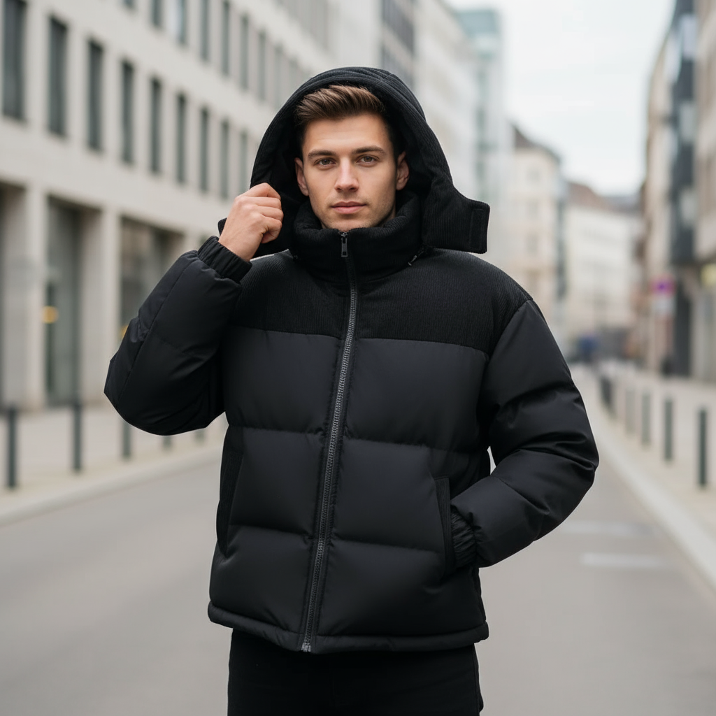 Isoleret Pufferjakke | Moderne Snit Herre Jakke - 6