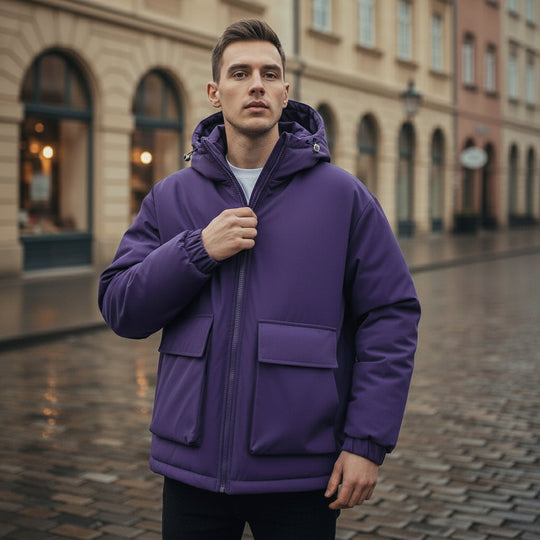 Puffer Jakke | Overdimensioneret Design Med Hætte - 6