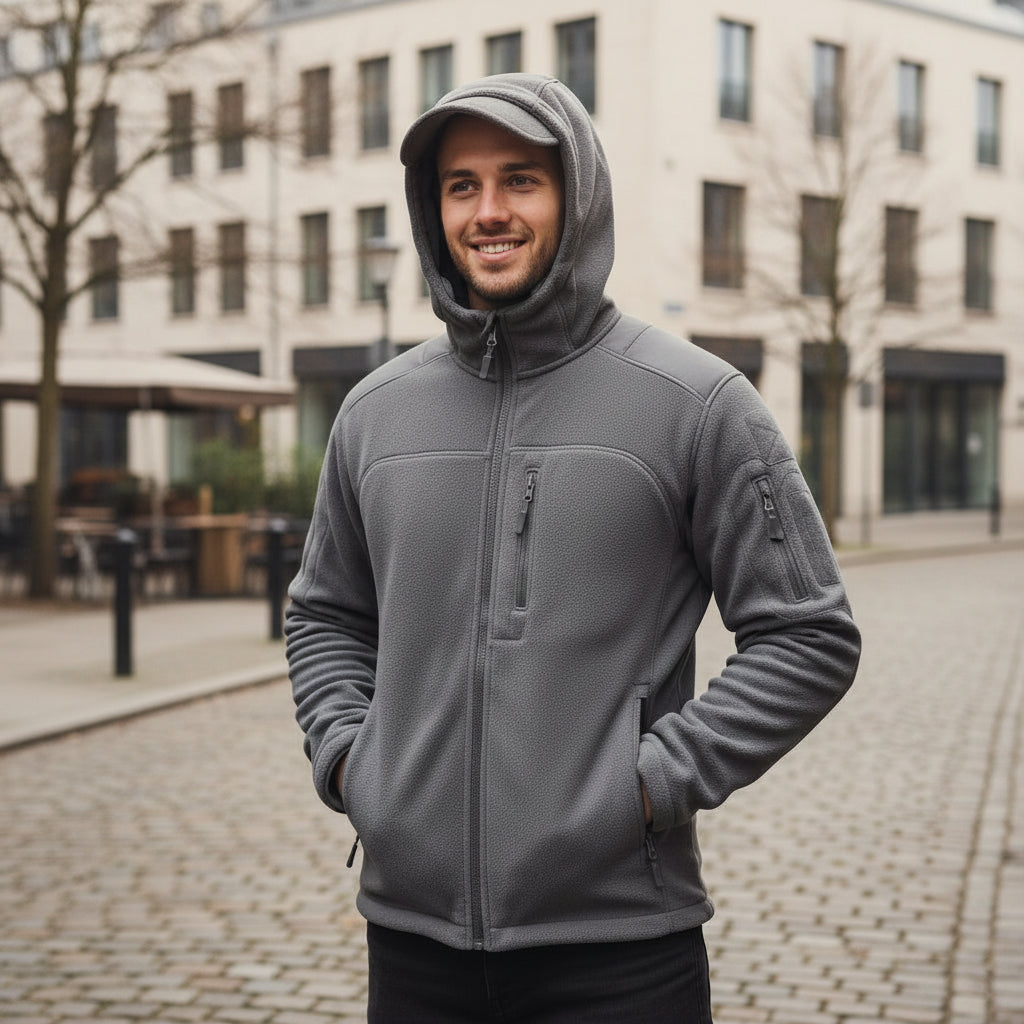 Herrejakke | Struktureret pasform med hætte - 1