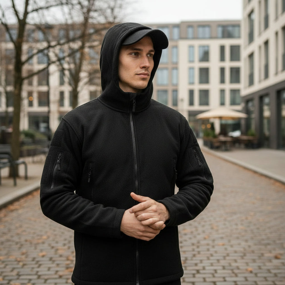 Herrejakke | Struktureret pasform med hætte - 2