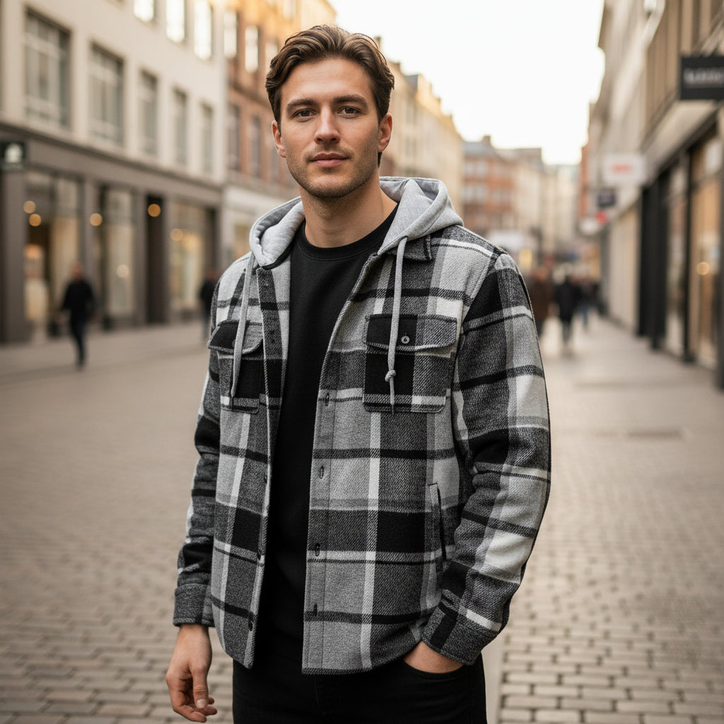 Herrejakke | Afslappet pasform med kapuze - 1