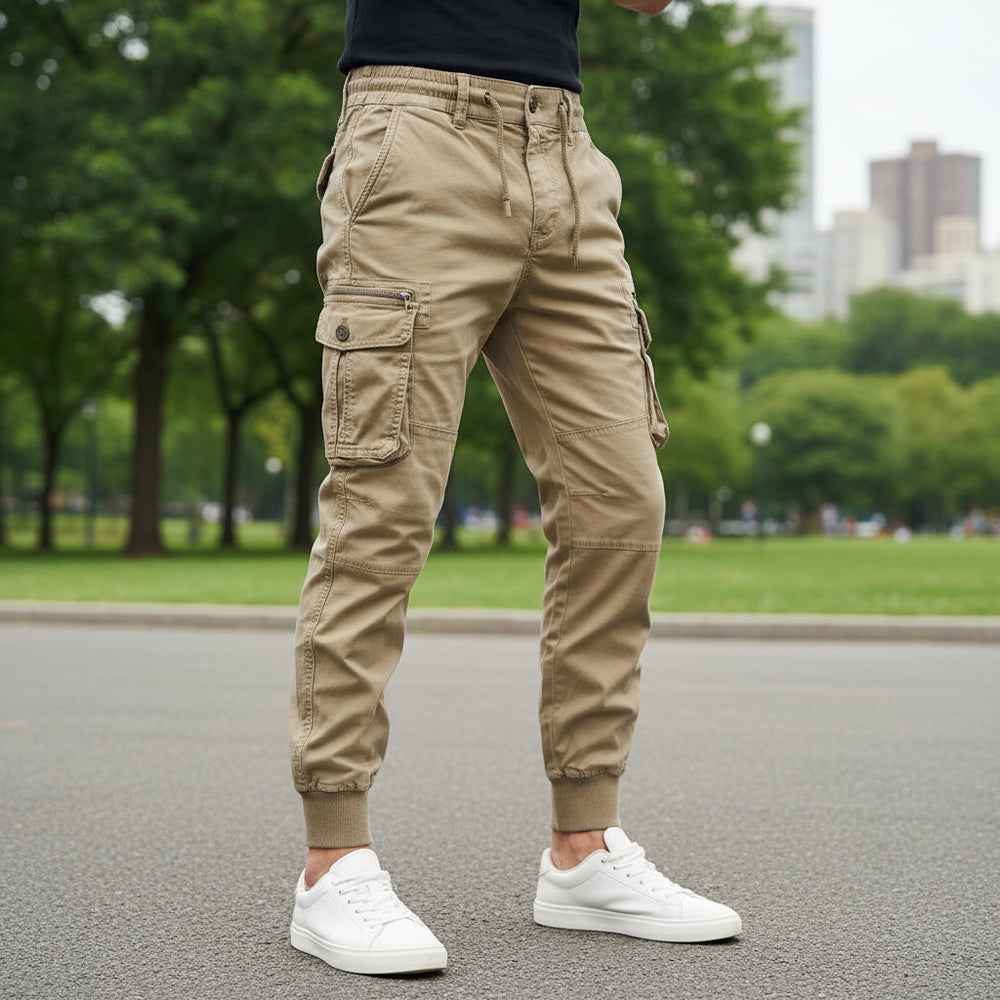Herre cargo bukser i Danmark – Komfortabel pasform (khaki)