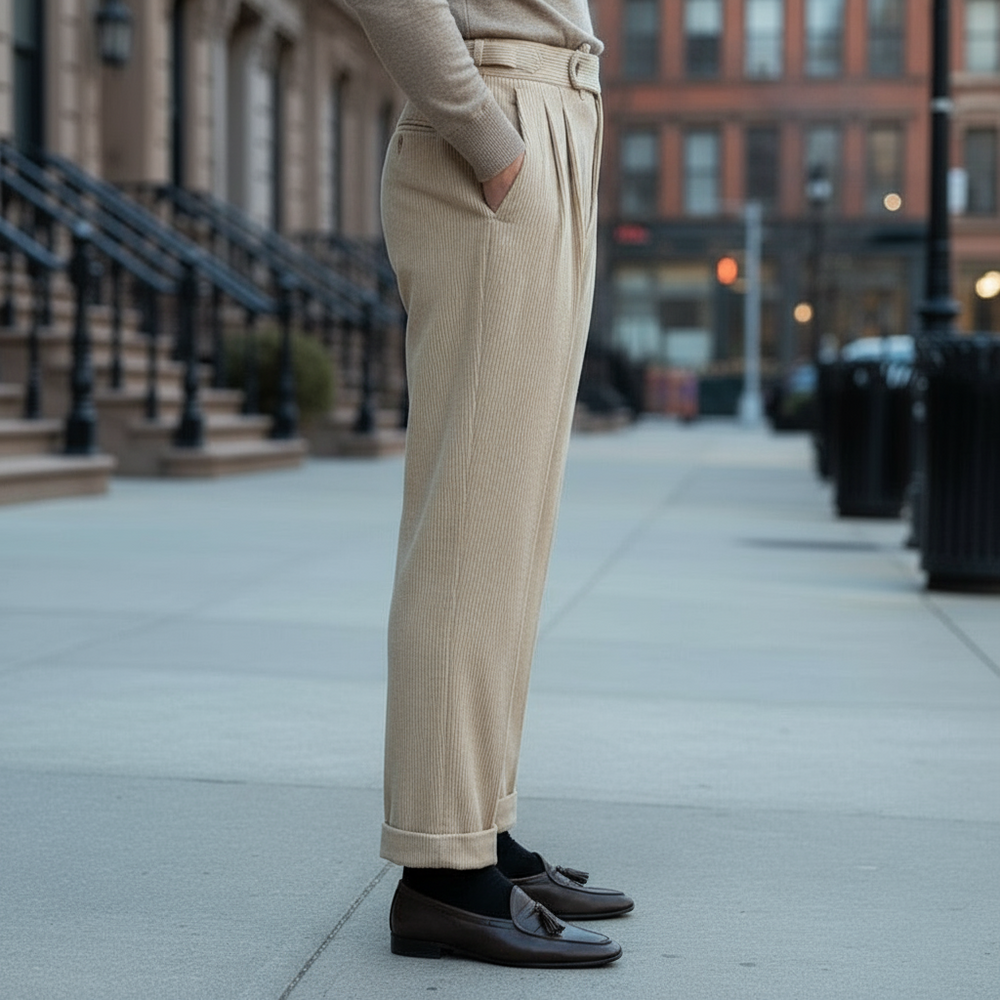 Herre fløjlsbukser i Danmark – Klassisk pasform (beige).1