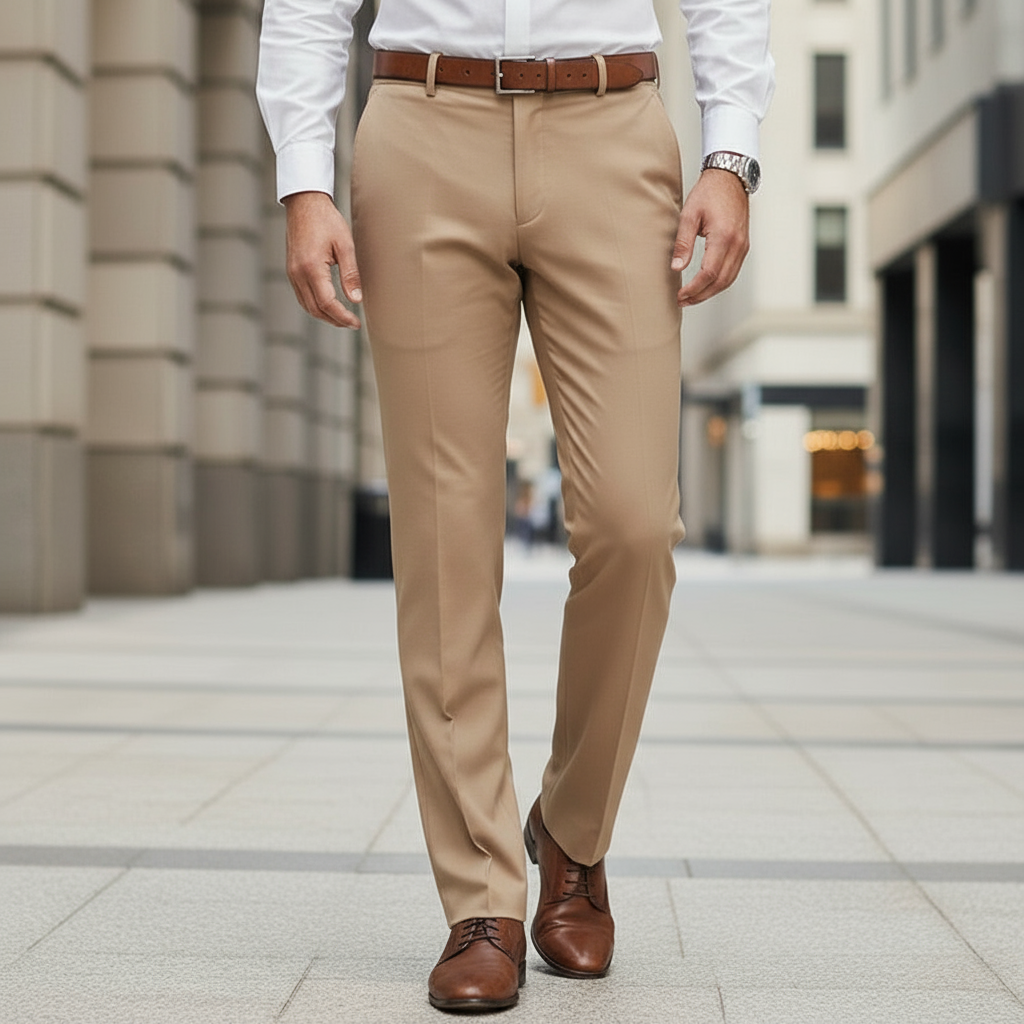 Herre bukser i Danmark – Moderne pasform (beige)
